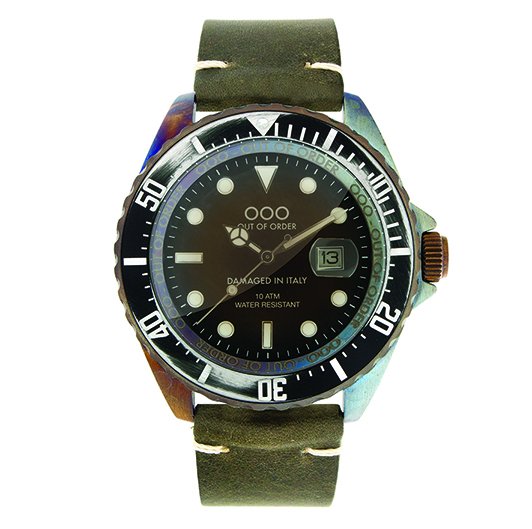 OUT OF ORDER Dark Green Leather Strap